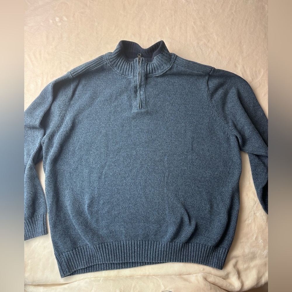 Dockers Quarter Zip Sweater XXL Men’s Cotton Blue Classic Preppy professional